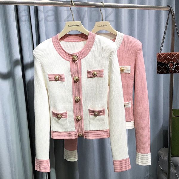 women's knits & tees designer temperament single breasted contrast color long sleeved cardigan female autumn and winter french celebrit, White
women's knits & tees designer temperament single breasted contrast color long sleeved cardigan female autumn and winter french celebrit, White