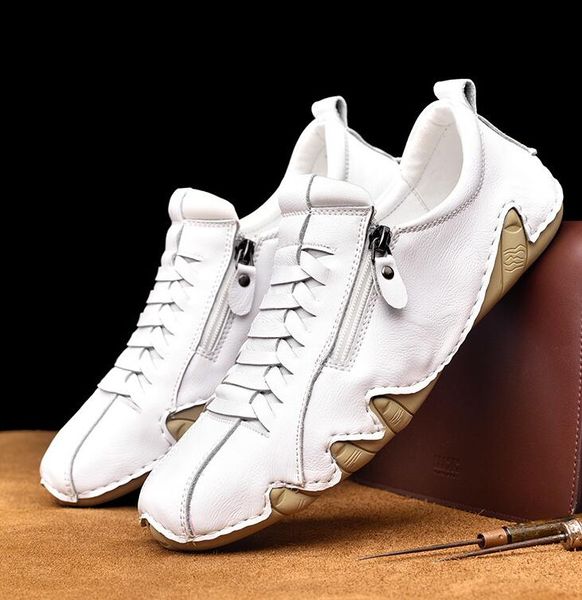 men dress shoes breathable leather men's casual shoes white flats male loafers footwear driving shoe, Black
men dress shoes breathable leather men's casual shoes white flats male loafers footwear driving shoe, Black