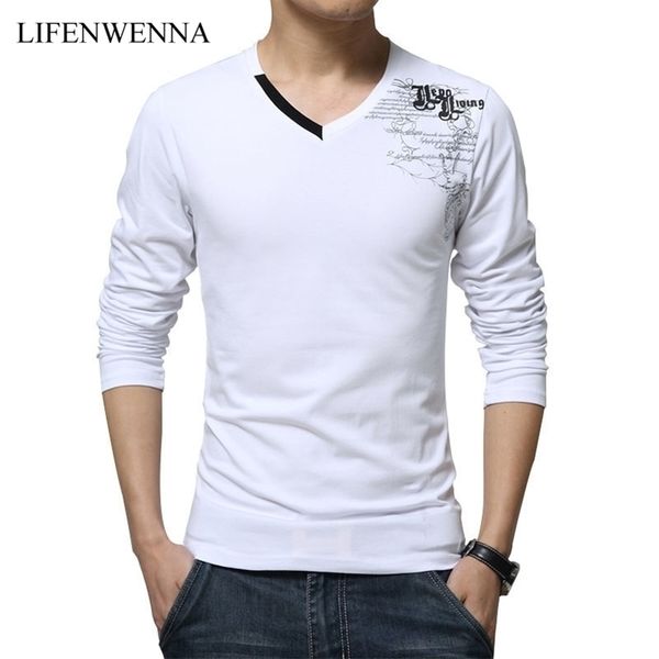 t shirt men long sleeve fashion print spring mens brand clothing casual slim vneck cotton t shirt homme tees m5xl 201116, White;black
t shirt men long sleeve fashion print spring mens brand clothing casual slim vneck cotton t shirt homme tees m5xl 201116, White;black