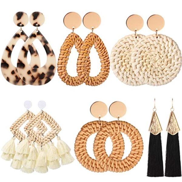 national style geometric vine hand woven earrings beach exaggerated rattan, Golden;silver
national style geometric vine hand woven earrings beach exaggerated rattan, Golden;silver