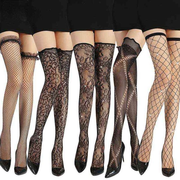 new fashion drilling thigh high socks pattern hollow lace non-slip women fishnet stockings calcetines de la mujer t220808, Black;white
new fashion drilling thigh high socks pattern hollow lace non-slip women fishnet stockings calcetines de la mujer t220808, Black;white