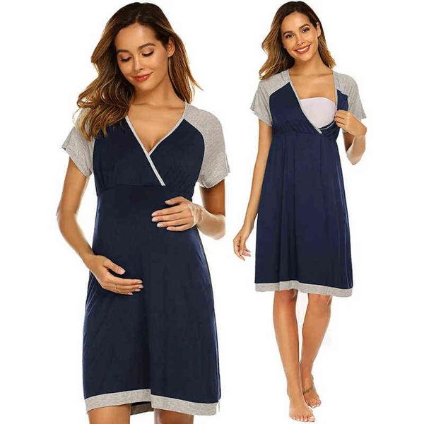 pregnant women's nursing nightgown pregnancy dress splice maternity dress casual home dresses summer pregnancy clothes y220414, Black
pregnant women's nursing nightgown pregnancy dress splice maternity dress casual home dresses summer pregnancy clothes y220414, Black
