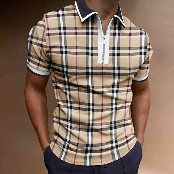2022 summer new polo shirt fashion men's zip lapel t-shirt plaid stripe men, White;black
2022 summer new polo shirt fashion men's zip lapel t-shirt plaid stripe men, White;black