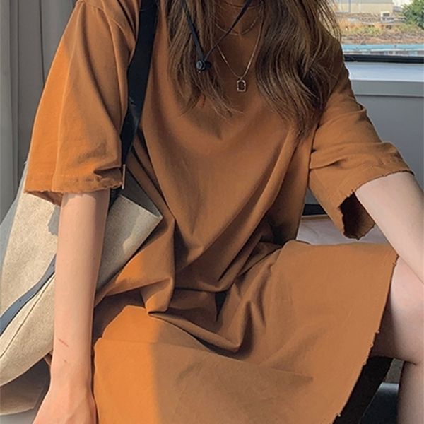 jielur cotton white dress women summer short sleeve simple loose coffee black dress solid color long female dresses mxl w220615, Black;gray
jielur cotton white dress women summer short sleeve simple loose coffee black dress solid color long female dresses mxl w220615, Black;gray