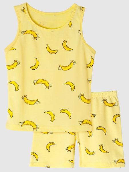 doctor unicorn girls banana print tank & shorts she, White 
doctor unicorn girls banana print tank & shorts she, White