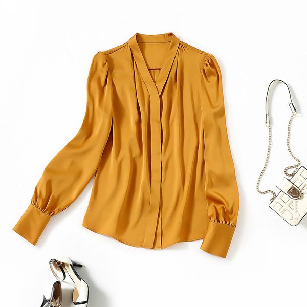 women's blouses & shirts spring nanyou high-end solid color mulberry silk polo long sleeve pullover temperament shirt z804, White
women's blouses & shirts spring nanyou high-end solid color mulberry silk polo long sleeve pullover temperament shirt z804, White
