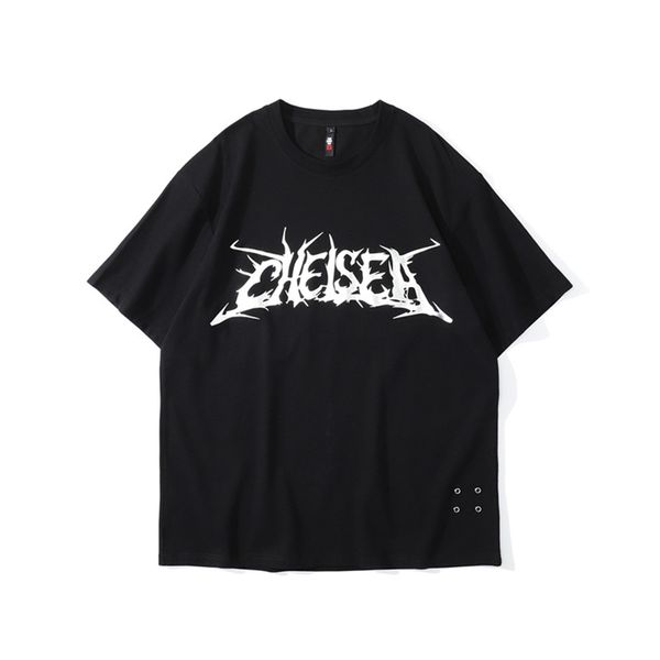 retro casual printing short-sleeved t-shirt men's trendy brand japanese street loose half-sleeved couple shirt 220509, White;black
retro casual printing short-sleeved t-shirt men's trendy brand japanese street loose half-sleeved couple shirt 220509, White;black