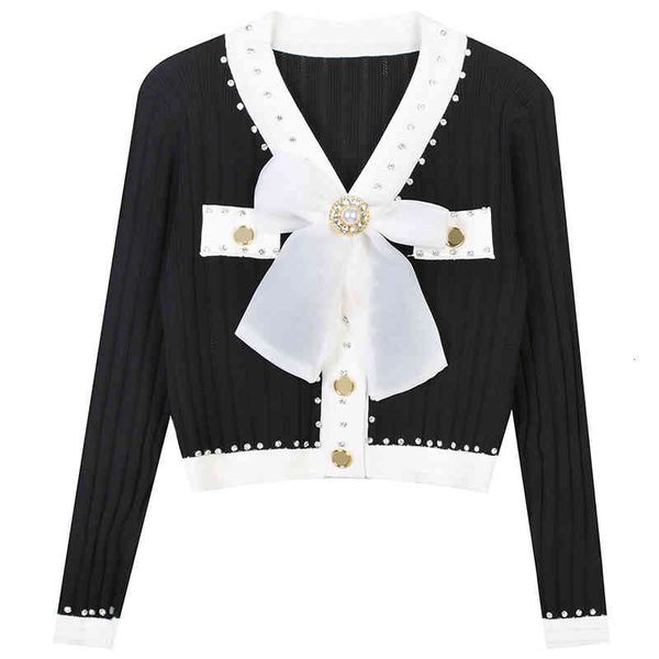 women's sweaters 2022 spring and autumn style small fragrance v-neck long sleeve heavy industry bowknot slim knit cardigan women's, White;black
women's sweaters 2022 spring and autumn style small fragrance v-neck long sleeve heavy industry bowknot slim knit cardigan women's, White;black