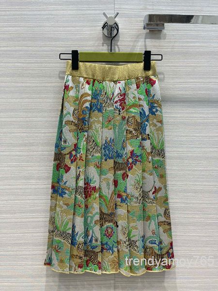 skirts tiger pattern pleated skirt jungle animal gold silk knitted long spring and summer high end, Black
skirts tiger pattern pleated skirt jungle animal gold silk knitted long spring and summer high end, Black