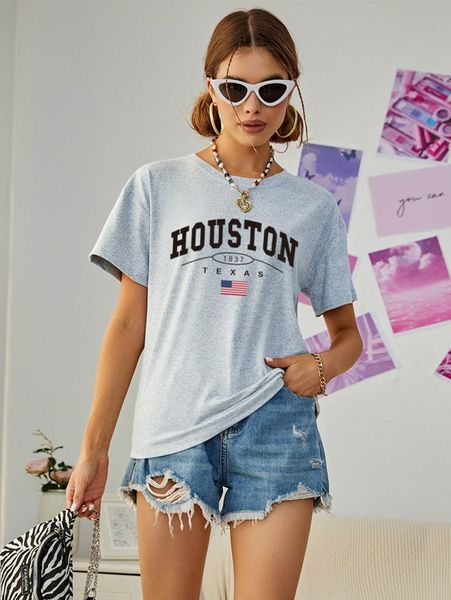 flag and letter graphic tee s03z#, White
flag and letter graphic tee s03z#, White