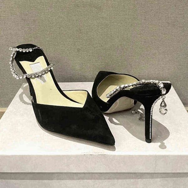 new women's shoes satin pointed toe high heels rhinestone chain sandals roman pumps 220520, Black
new women's shoes satin pointed toe high heels rhinestone chain sandals roman pumps 220520, Black