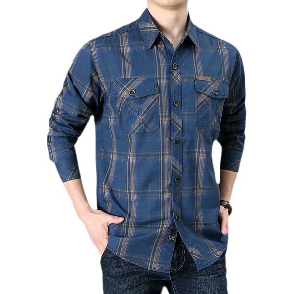 men's casuals shirts spring young and middle-aged long sleeve shirt male cotton loose large size plaid multi-bag military wear casual s, White;black
men's casuals shirts spring young and middle-aged long sleeve shirt male cotton loose large size plaid multi-bag military wear casual s, White;black