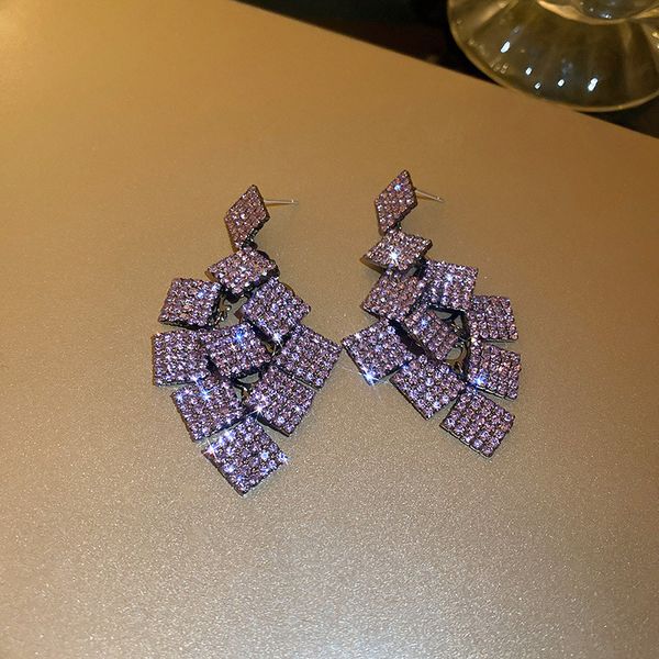 silver stud rhinestone-encrusted square european and american long fringe earrings fashion personality trendy high-profile earrings simple v, Golden
silver stud rhinestone-encrusted square european and american long fringe earrings fashion personality trendy high-profile earrings simple v, Golden
