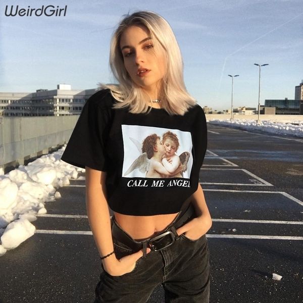 weirdgirl women baby angel printing casual fashion tshirts letter short sleeve oneck black loose female tees summer y200412, White
weirdgirl women baby angel printing casual fashion tshirts letter short sleeve oneck black loose female tees summer y200412, White