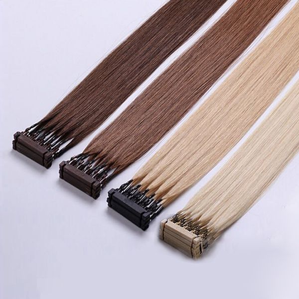 

new products cuticle aligned remy hair 6d pre bonded human hair extensions black brown blonde 6d hair extensions 1 row 5strand 100g 125s a l
