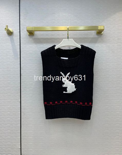 women's knits & tees early autumn casual style rabbit jacquard square neck wool knitted black women's vest, White
women's knits & tees early autumn casual style rabbit jacquard square neck wool knitted black women's vest, White