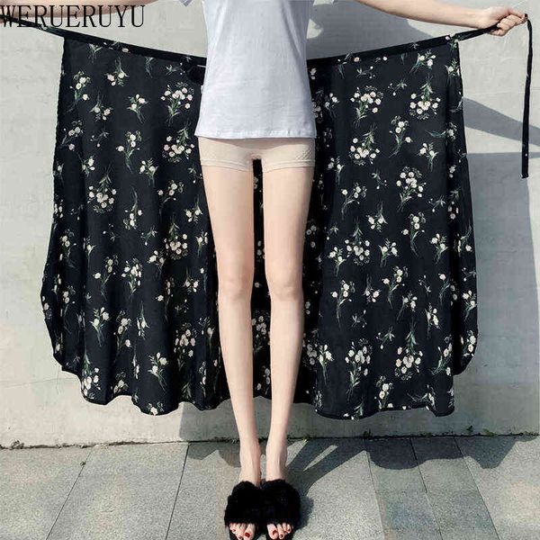 werueruyu wrap skirts women casual chiffon tie-waist ruffle wide leg loose y220426, Black
werueruyu wrap skirts women casual chiffon tie-waist ruffle wide leg loose y220426, Black