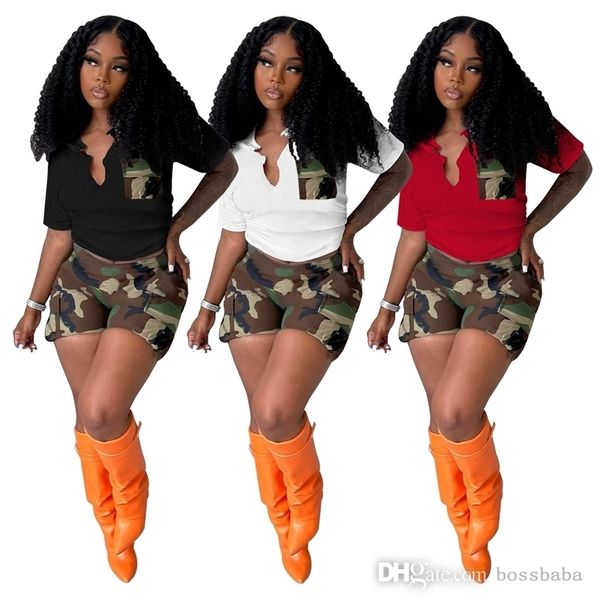 womens tracksuits camouflage style two piece women set short sleeved shorts splicing pocket elastic digital printing outfits, Gray
womens tracksuits camouflage style two piece women set short sleeved shorts splicing pocket elastic digital printing outfits, Gray
