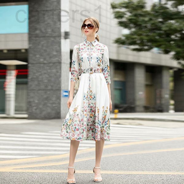 casual dresses designer spring and summer new women's dress floral print temperament slim fit lapel single row buckle belt shirt a6ej, Black;gray
casual dresses designer spring and summer new women's dress floral print temperament slim fit lapel single row buckle belt shirt a6ej, Black;gray