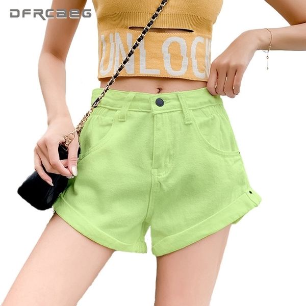 9 colors candy summer women denim shorts with crimping streetwear high waist jean short trousers female khaki yellow y200822, White;black
9 colors candy summer women denim shorts with crimping streetwear high waist jean short trousers female khaki yellow y200822, White;black