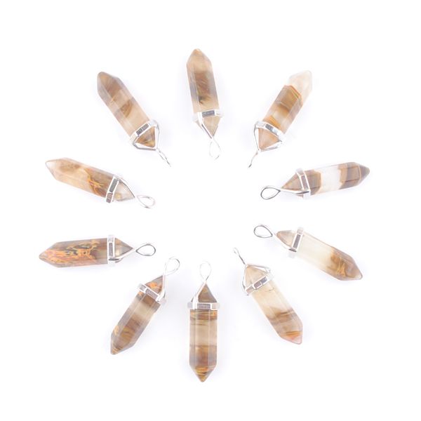 bulk charms natural gemstone pendants bullet hexagonal point pendulum column reiki healing chakra volcano cherry quartz dn4613, Silver
bulk charms natural gemstone pendants bullet hexagonal point pendulum column reiki healing chakra volcano cherry quartz dn4613, Silver
