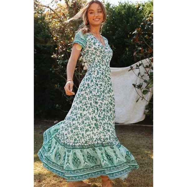 floral printed hippie maxi dress short sleeve v neck vintage vestidos summer beach boho casual clothes long women dresses y200910, Black;gray
floral printed hippie maxi dress short sleeve v neck vintage vestidos summer beach boho casual clothes long women dresses y200910, Black;gray