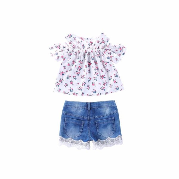 clothing sets baby girl's small flowers print casual shirts+blue jeans shorts 2pcs fashion girls summer, White
clothing sets baby girl's small flowers print casual shirts+blue jeans shorts 2pcs fashion girls summer, White