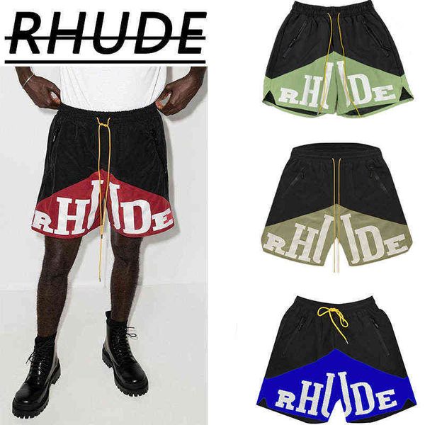 22s fashion brand rhude american shorts men's knee high street sports casual large size basketball pants in summer, White;black
22s fashion brand rhude american shorts men's knee high street sports casual large size basketball pants in summer, White;black