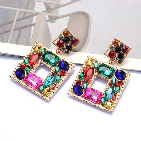 european and american fashion dangle creative geometric color diamond series alloy diamond square earrings personality female earring wholes, Silver
european and american fashion dangle creative geometric color diamond series alloy diamond square earrings personality female earring wholes, Silver