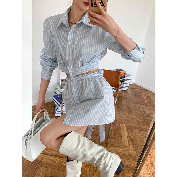 women's polos women's autumn blue and white stripe backless bandage shirt girl's worry skirt temperament suit cg8d
women's polos women's autumn blue and white stripe backless bandage shirt girl's worry skirt temperament suit cg8d