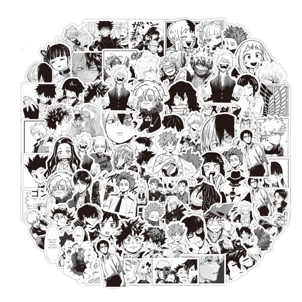waterproof 10/50/100pcs black and white attack on titan my hero academia mix anime stickers skateboard bike waterproof graffiti sticker car
waterproof 10/50/100pcs black and white attack on titan my hero academia mix anime stickers skateboard bike waterproof graffiti sticker car