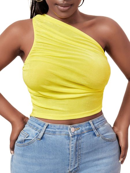 sxy solid one shoulder v4rj#, White