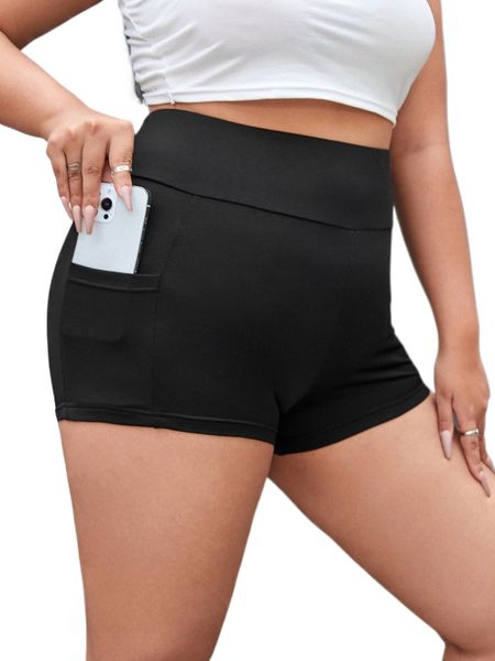 plus wide band waist leggings with phone pocket b70c#, Black 
plus wide band waist leggings with phone pocket b70c#, Black