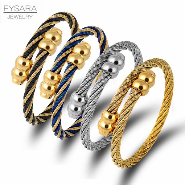 fysara punk twist cable wire bangles bracelets for women men nail bracelet stainless steel jewelry charm cuff bangle gold 220716, Black
fysara punk twist cable wire bangles bracelets for women men nail bracelet stainless steel jewelry charm cuff bangle gold 220716, Black
