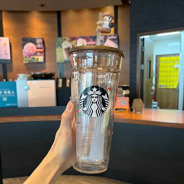 starbucks cup bear double glass log cover high color cherry blossom transparent large capacity water cup straw cup
starbucks cup bear double glass log cover high color cherry blossom transparent large capacity water cup straw cup