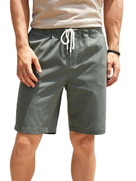 men drawstring waist straight leg shorts b6sd#, White;black
men drawstring waist straight leg shorts b6sd#, White;black