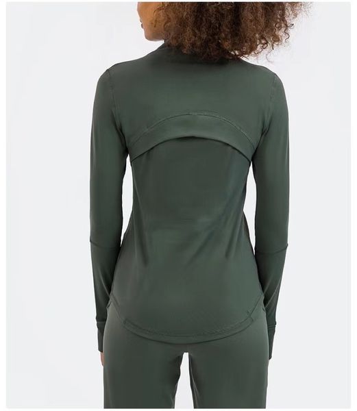 lu de fine zip up yoga jacket lo go elastic long sleeve gym sports coat fitness running clothes slim atheltics clothing, Black;brown
lu de fine zip up yoga jacket lo go elastic long sleeve gym sports coat fitness running clothes slim atheltics clothing, Black;brown