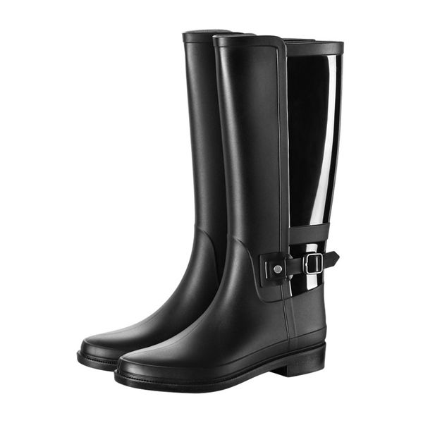 high stylish rain boots women motorcycle snow plastic waterproof buckle, Black;red
high stylish rain boots women motorcycle snow plastic waterproof buckle, Black;red
