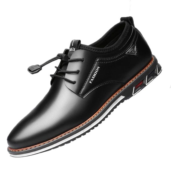 dress shoes mens casual shoes men's loafers fashion leather moccasins driving shoes men' 220824, Black