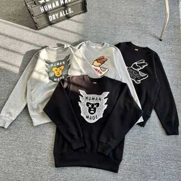 men's hoodies tested human made kaws co branded japanese fashion men's and women's loose round neck sweater couple plush pull, Black
men's hoodies tested human made kaws co branded japanese fashion men's and women's loose round neck sweater couple plush pull, Black