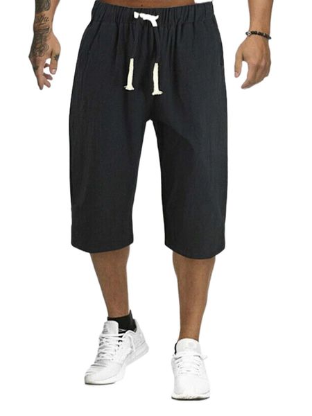 men drawstring waist pants i8dc#, Black
men drawstring waist pants i8dc#, Black