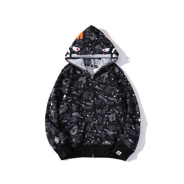 factory online export new designer brand sweater bap tide shark head luminous star double hat cardigan zipper loose, Black
factory online export new designer brand sweater bap tide shark head luminous star double hat cardigan zipper loose, Black