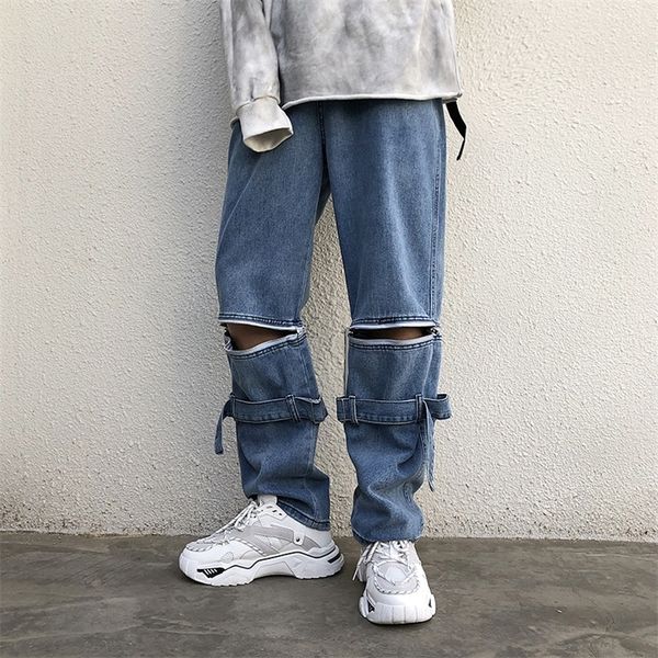 removable trousers summer pattern baggy homme classic cargo pocket jeans mens blue color casual pants biker denim trousers 201128
removable trousers summer pattern baggy homme classic cargo pocket jeans mens blue color casual pants biker denim trousers 201128