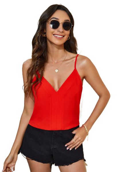 solid cami c9q9#, White 
solid cami c9q9#, White