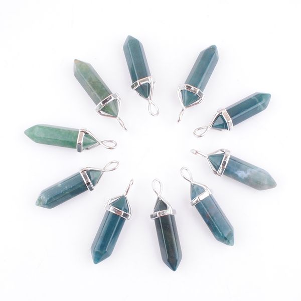 natural algae agate gemstone hexagonal pendant bullet hexagonal prism point healing charm beads for necklaces earrings jewelry making wholes, Silver
natural algae agate gemstone hexagonal pendant bullet hexagonal prism point healing charm beads for necklaces earrings jewelry making wholes, Silver