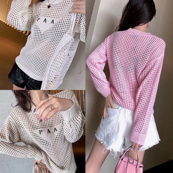 female knitted coat womens knits wear net long sleeve round neck crochet knitwear with front embroidery letter pullover jumper, White
female knitted coat womens knits wear net long sleeve round neck crochet knitwear with front embroidery letter pullover jumper, White