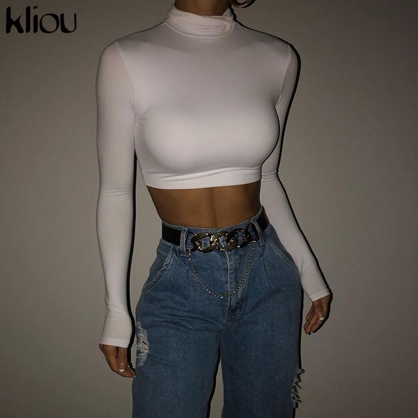 solid stretchy bodycon t-shirts women turtleneck casual streetwear crop skinny slim female basic tees hot, White
solid stretchy bodycon t-shirts women turtleneck casual streetwear crop skinny slim female basic tees hot, White