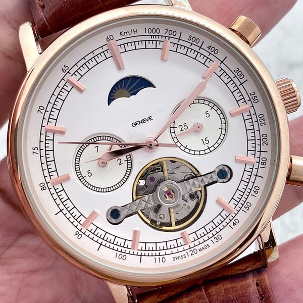genuine leather business luxury wristwatches mens watch mechanical automatic daydate flywheel moon phase watches for men valentine's fa, Slivery;brown
genuine leather business luxury wristwatches mens watch mechanical automatic daydate flywheel moon phase watches for men valentine's fa, Slivery;brown