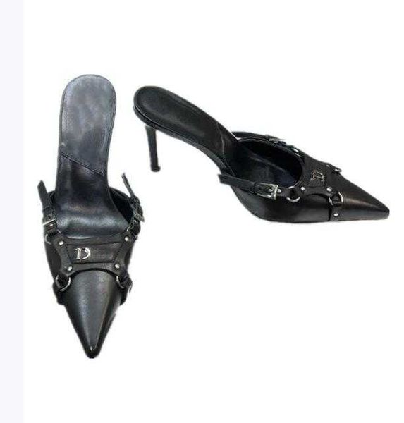 fashion trendy famous brand high-heeled sandals slippers stiletto-heeled pointed side buckle decoration formal wear casual banquet beach, Black
fashion trendy famous brand high-heeled sandals slippers stiletto-heeled pointed side buckle decoration formal wear casual banquet beach, Black