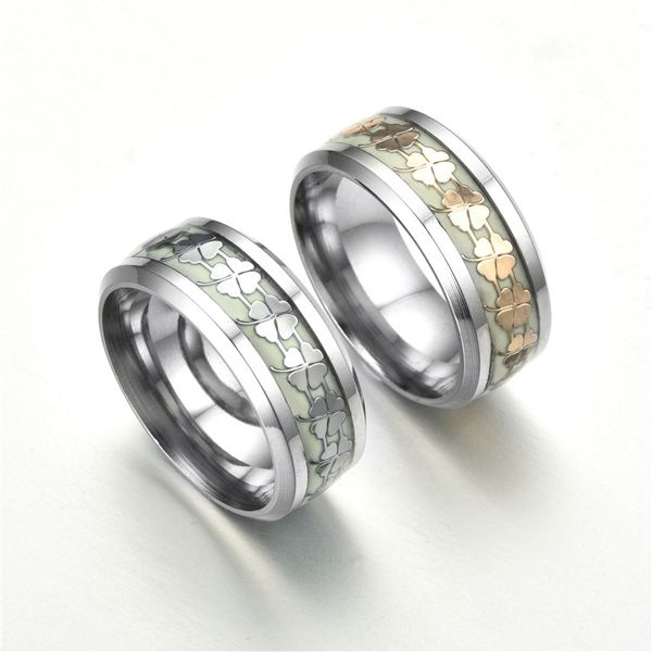 8mm titanium steel new luminous clover ring popular jewelry fluorescent band rings designer wholesale, Silver
8mm titanium steel new luminous clover ring popular jewelry fluorescent band rings designer wholesale, Silver